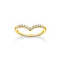 Ring V-shape with white stones gold | THOMAS SABO Australia