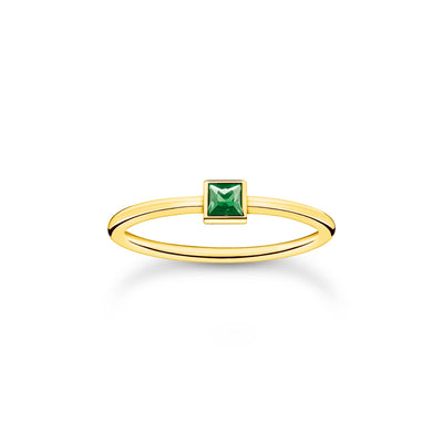 Gold Ring with Green Stone | THOMAS SABO Australia