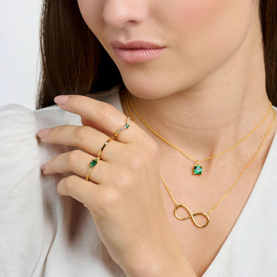 Ring with green and white stones gold | THOMAS SABO Australia