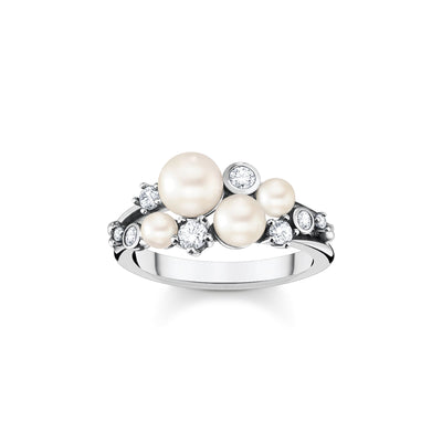 Ring pearls with white stones silver | THOMAS SABO Australia