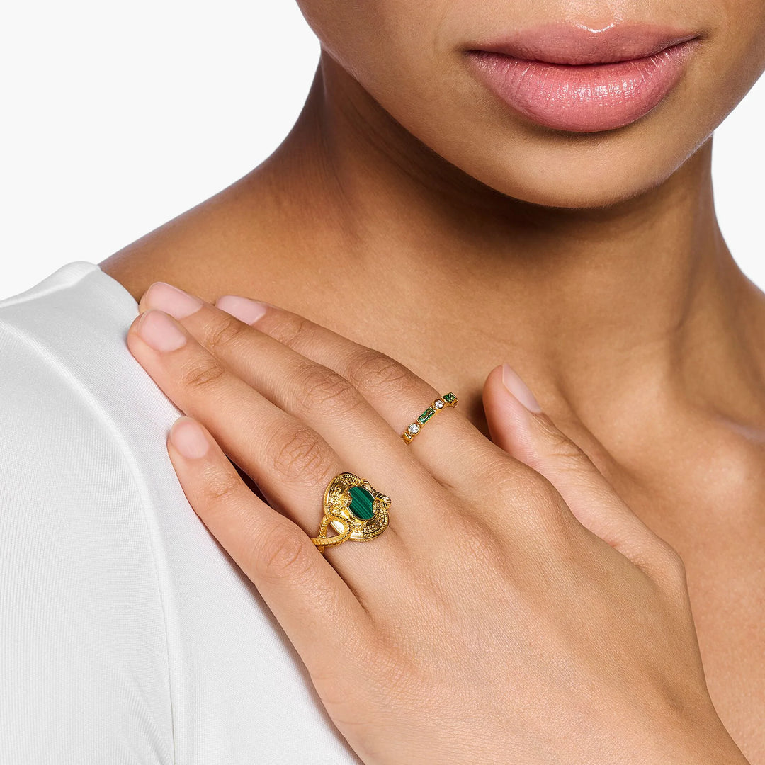 Serpent Green Gold Ring | THOMAS SABO Australia