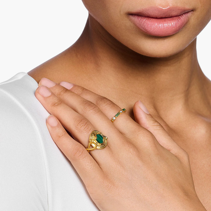 Serpent Green Gold Ring | THOMAS SABO Australia