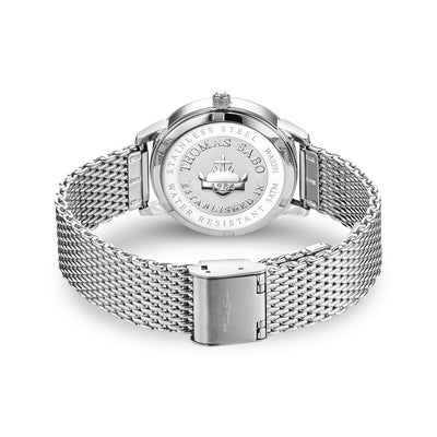 Women's watch snowflakes in 3D optics white and silver