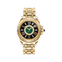 Mystic Island Watch with white stones and green malachite gold plated | THOMAS SABO Australia