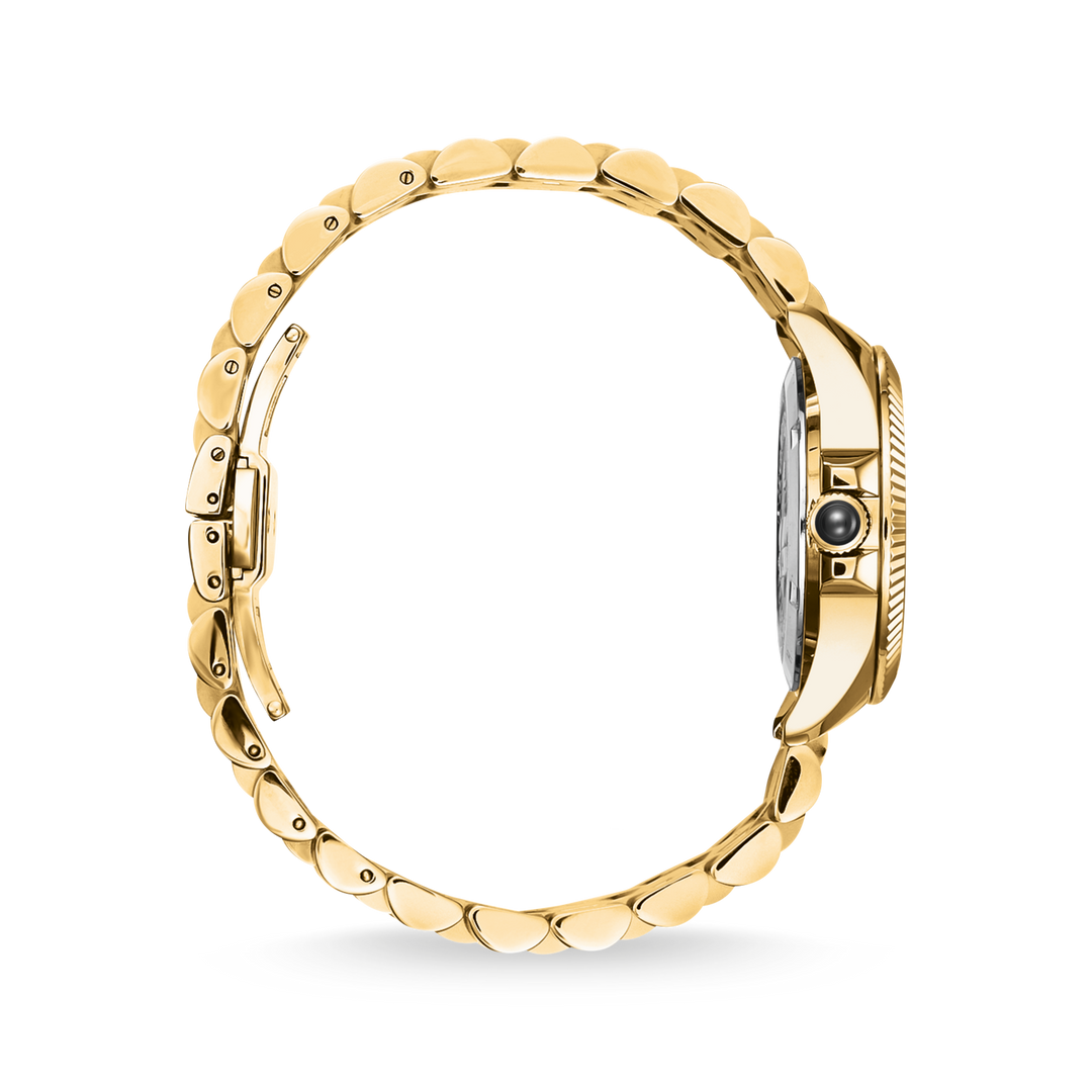 Mystic Island Watch with white stones and green malachite gold plated | THOMAS SABO Australia