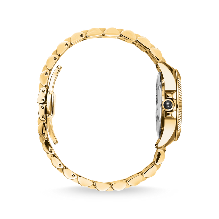 Mystic Island Watch with white stones and green malachite gold plated | THOMAS SABO Australia